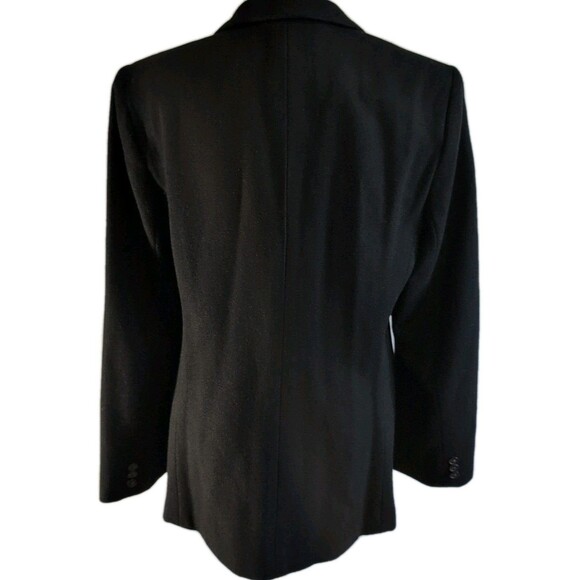 White Stag Wool Blazer Womens Size 6 Black Lined Button Classic Career Old Money - Picture 4 of 10